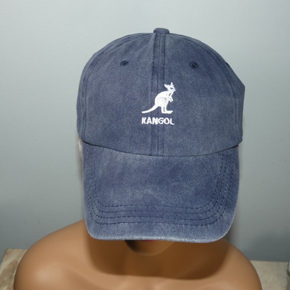 NiB Fashionable Kangol Adjustable Cotton Baseball-style Cap Hat Washed Blue